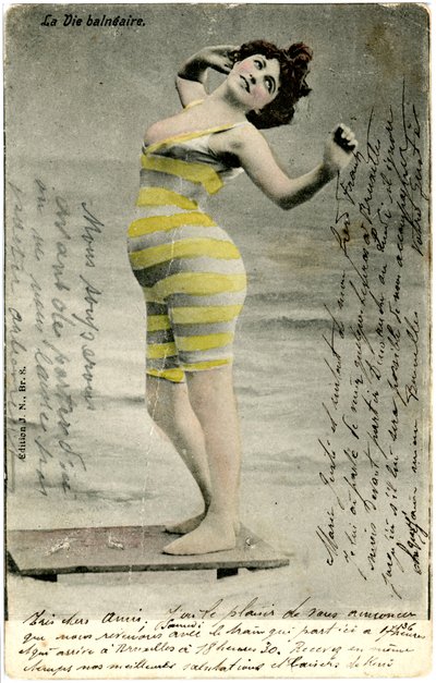 Frauen in Badeanzügen, ca. frühe 1900er (Postkarte) von 