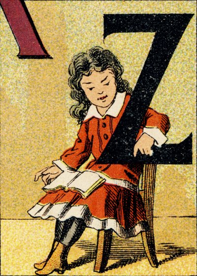 Z - Rytina převzata z ABCD malých dívek. Pellerin & Cie, tiskárna-nakladatel, Epinal, kolem roku 1890. Serie A. Rozměry: 19 x 13,5 cm. od Unbekannt