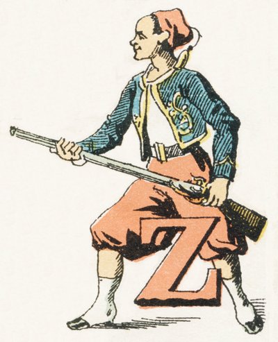 Z - Zouave - Childish Alphabet, Editions Gordinne 1920 (rytina) od Unbekannt