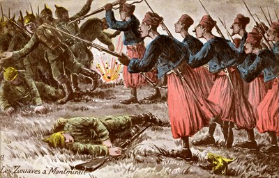 Zouave u Montmirail na západní frontě od Unbekannter Künstler