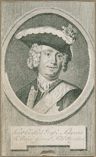 Pruský polní maršál Kurt Christoph Graf von Schwerin od Unbekannter Stecher