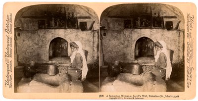 Samaritánka v Jacobs Well, Palestina, 1900. od Underwood and Underwood