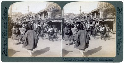 Ulice Batsumati, Yokohama, Japonsko, 1904. od Underwood and Underwood