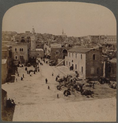 Betlém Judský, místo narození Ježíše, Palestina, 1896. od Underwood and Underwood