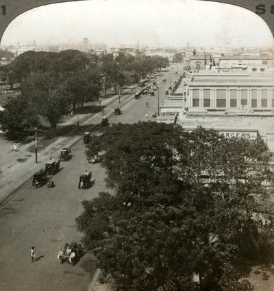 Chowringhee Road, Kalkata, Indie, 1900. od Underwood and Underwood