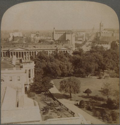 Od ministerstva námořnictva... přes Bílý dům a ministerstvo financí až po Capitol, Washington, USA, 1902. od Underwood and Underwood