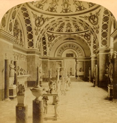 Hall of the Romans, Glyptothek, Mnichov, Německo, 1898. od Underwood and Underwood