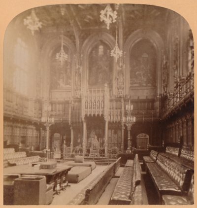 House of Lords, Houses of Parliament, Londýn, Anglie, 1900. od Underwood and Underwood