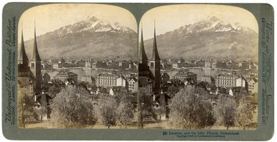 Lucern a hora Pilatus, Švýcarsko, 1903. od Underwood and Underwood
