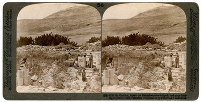 Hora Gerizim, kde Samaritáni uctívali, Palestina, 1900. od Underwood and Underwood