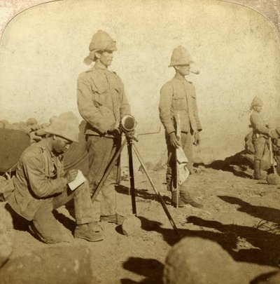Signalisté Yorkshire Regiment, Nový Zéland Hill, Jižní Afrika, Búrská válka, 1900 od Underwood and Underwood