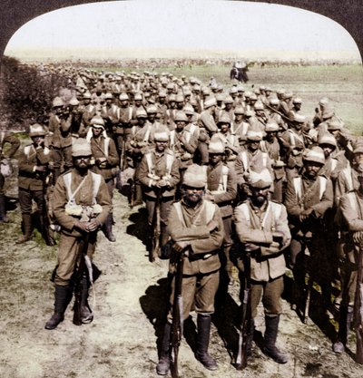 Strážní brigáda na pochodu do Kroonstad, Jižní Afrika, Búrská válka, 1900. od Underwood and Underwood