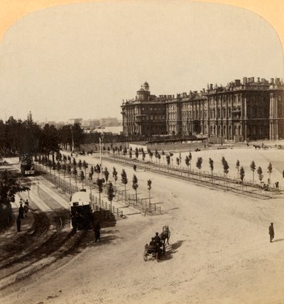 Císařský zimní palác z Něvského prospektu, Petrohrad, Rusko, 1897. od Underwood and Underwood