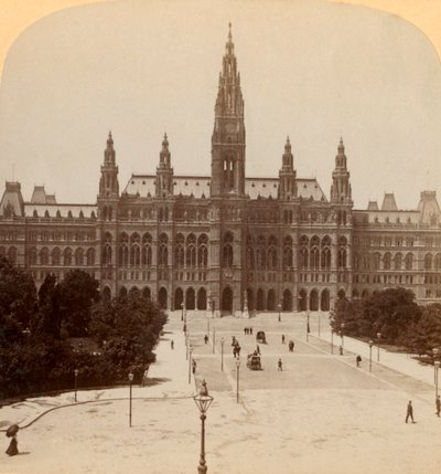 Velký Rathhaus, Vídeň, Rakousko Tower 320 stop vysoká, 1899. od Underwood and Underwood