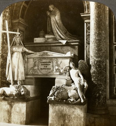 Hrob papeže Klementa XIII., Bazilika svatého Petra, Řím, Itálie. od Underwood and Underwood