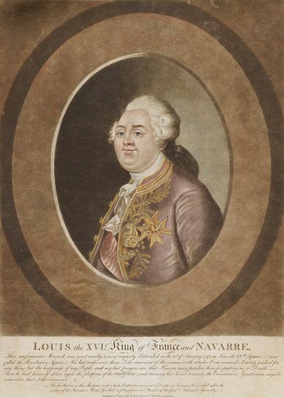 Ludvík XVI, francouzský a navarrský král od Unidentified