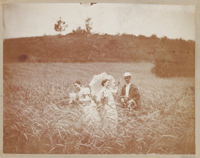 [Tři přátelé na poli] od Unidentified