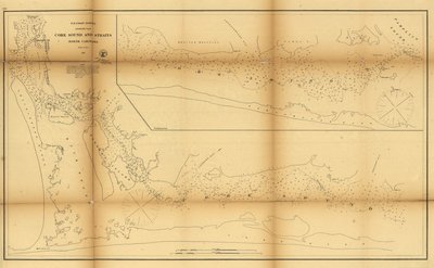 Core Sound and Straits, Severní Karolína. LOC 99447462 od United States Coast Survey