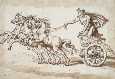 Apollo ve voze taženém čtyřmi koňmi od Unknown