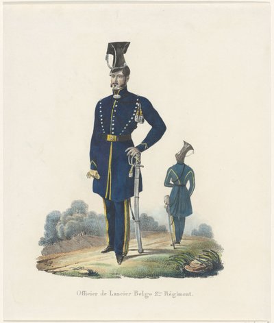 Belgická šňůrka na krk, 1830 Důstojník belgického Lancer 2nd Regiment (titul na předmětu) od Unknown