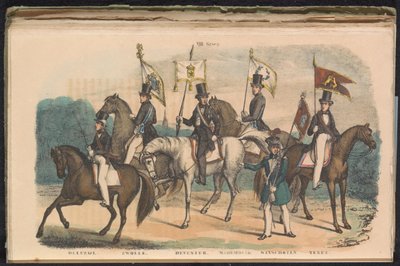 Kostýmy a prapory čestné stráže Delfzijl, Zwolle, Deventer, Medemblik, Winschoten a Texel, 1840-1842 VIII. Skupina (název na objektu) od Unknown