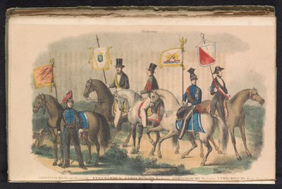 Kostýmy a prapory čestné stráže Groningen, Leeuwarden a Utrecht, 1840-1842 VI. Skupina (název na objektu) od Unknown