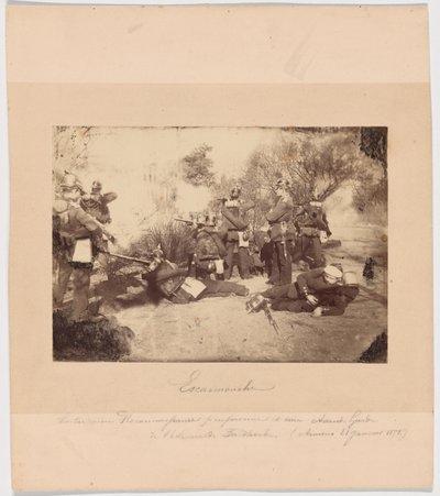 Potyčka mezi pruskou průzkumnou jednotkou a předsunutými oddíly Faidherbeho armády (Amiens, 21. ledna 1871). od Unknown