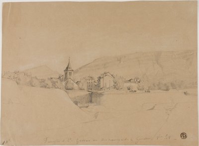 Kostel Saint-Gervais při pohledu z hradeb v Ženevě od Unknown