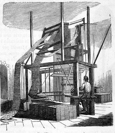 1801 Žakárový tkalcovský stav. 19. století rytina. od Unknown artist