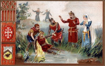 3. křížová výprava: V roce 1190 bylo v řece Selef objeveno tělo císaře Frederika Barberossy (německý římský císař). od Unknown artist