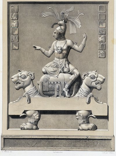 Král na Sopha - v „“Starověké památky Mexika: Palenqué a další ruiny starověké civilizace Mexika”” od Brasseur de Bourbourg, Paříž od Unknown artist