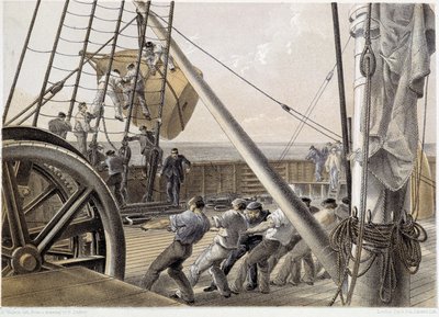 Obrovská bodová bóje byla nakreslena 2. srpna 1858 - v „The Atlantic telegraph“ od W. H. Russela, c. 1860 od Unknown artist