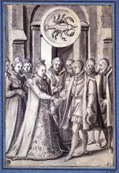 Manželství v 17. století ve znamení rakoviny od Unknown artist