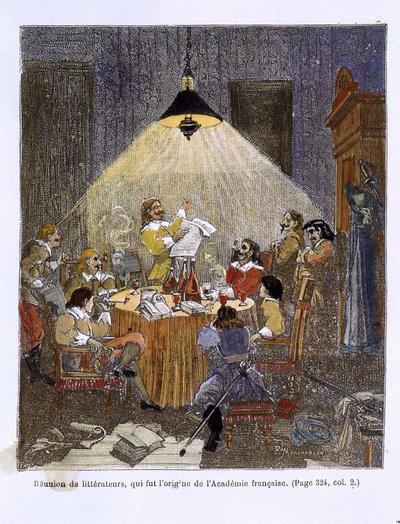 Setkání literátů, které bylo zrodem Francouzské akademie od Unknown artist