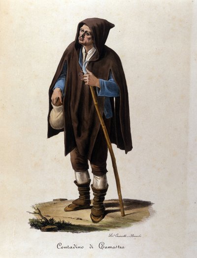 Rolník z oblasti Camastra na Sicílii. od Unknown artist