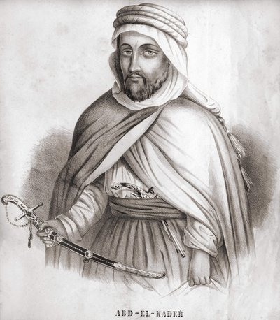 Abd al-Qadir (Abd al-Qadir) (1807-1883), arabský Umair dávky. od Unknown artist