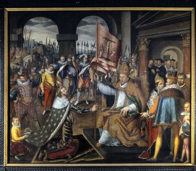 Abjurace Jindřicha IV. (1553 - 1610) v roce 1572 - anonymní obraz 16. století, katedrála Tournai od Unknown artist