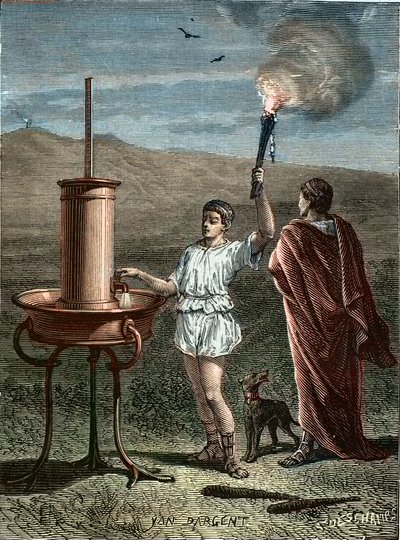 Aeneas Tacticus neboli taktik vynalezl fázový signální systém 336 př. nl – Enee le Taccien – taktik Aeneas le vynalezl umění frázových signálů v roce 336 př. n. l. – Taktik Aeneas vynalezl umění frázových signálů v roce 336 př. n. l. od Unknown artist