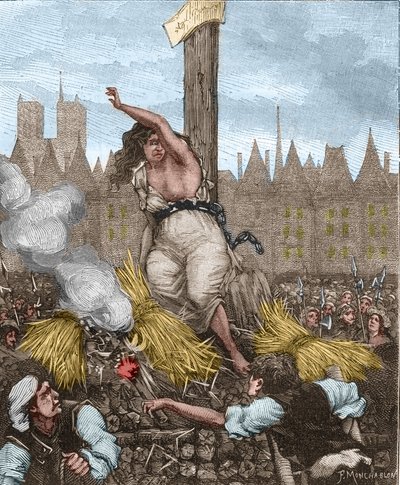 Affaire des Poisons: Catherine Deshayes, manželka Monvoisin a přezdívaná La Voisin (1640-1680) byla posazena na řezníka, posazena a svázána železem; zaklela a odrazila slámu – v „Paris a travers les siecles““ od Kenouillaca od Unknown artist