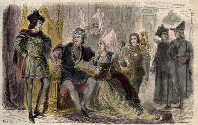 Agnes Sorel (1422-1450) na dvoře Karla VII - Agnes Sorel a la cour de Charles VII - rytina v „Dictionnaire populaire llustrious“ - 1864 - Joseph Decembre a Edmond Allonier - od Unknown artist