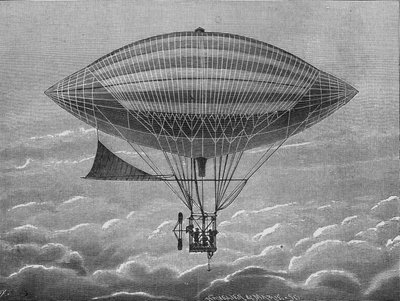 Elektrický aerostat vzducholodě bratří Gastona a Alberta Tissandierových. V „Album vědy“, Editions Jouvet od Unknown artist