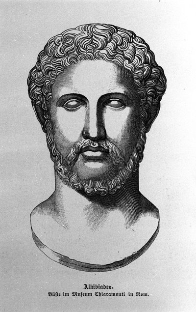 Alkibiad (450-404 př. n. l.) generál a athénský státník. Portrét římské busty. 19. století od Unknown artist