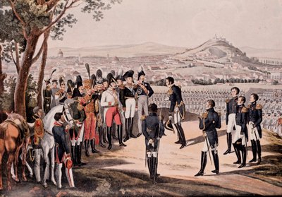 Spojenci Pruska pod Schwartzenbergem porazili Francouze pod Marmontem/Mortierem (rytina) od Unknown artist