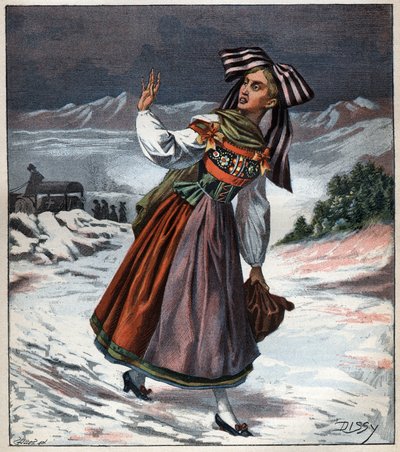 Rytina Alsaska v regionálním kroji z roku 1892. od Unknown artist