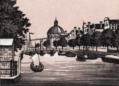 Amsterdam, Holandsko: pohled na kanál Singel. v „“ Svět ilustruje 168 pohledů““ Nedatováno (konec 19. století) od Unknown artist