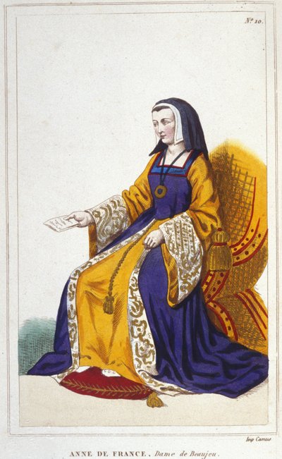 Anne de Beaujeu neboli Anna Francouzská, francouzská princezna (1460-1522). Starší dcera delfína Ludvíka, budoucího Ludvíka XI., vládla s pomocí svého manžela, Pierra de Beaujeu, generálporučíka království, kterému Ludvík XI. svěřil do péče od Unknown artist
