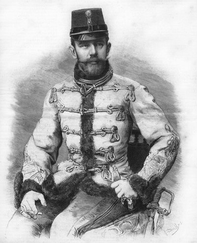 Arcivévoda Rudolf Habsburský (1858-1889), korunní princ Rakouska. Rytina z roku 1889. od Unknown artist