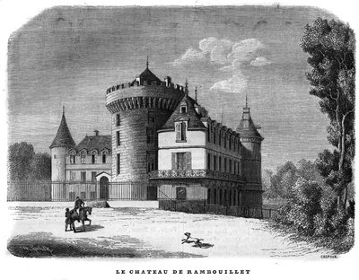 Architektura: vnější pohled na Chateau de Rambouillet (14.-15. století, předělaný v průběhu století). od Unknown artist