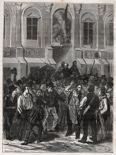 Armand Barbes, francouzský revolucionář (1809-1870) před svým zatčením 12. května 1839 - Rytina z roku 1882 v „Histoire de dix ans: 1830-1840“ Louis-Blanc (1811-1882) od Unknown artist