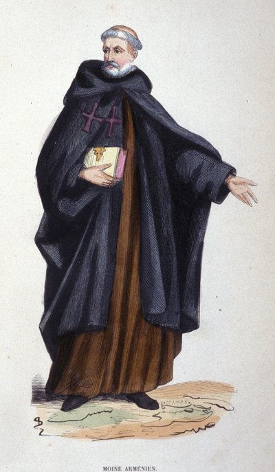 arménský mnich. Rytina z alba o řeholních řádech, Paříž od Unknown artist